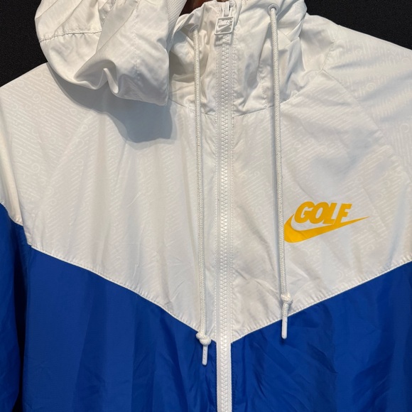 nike golf club windbreaker the open blue white hooded with pockets size small - Picture 2 of 15